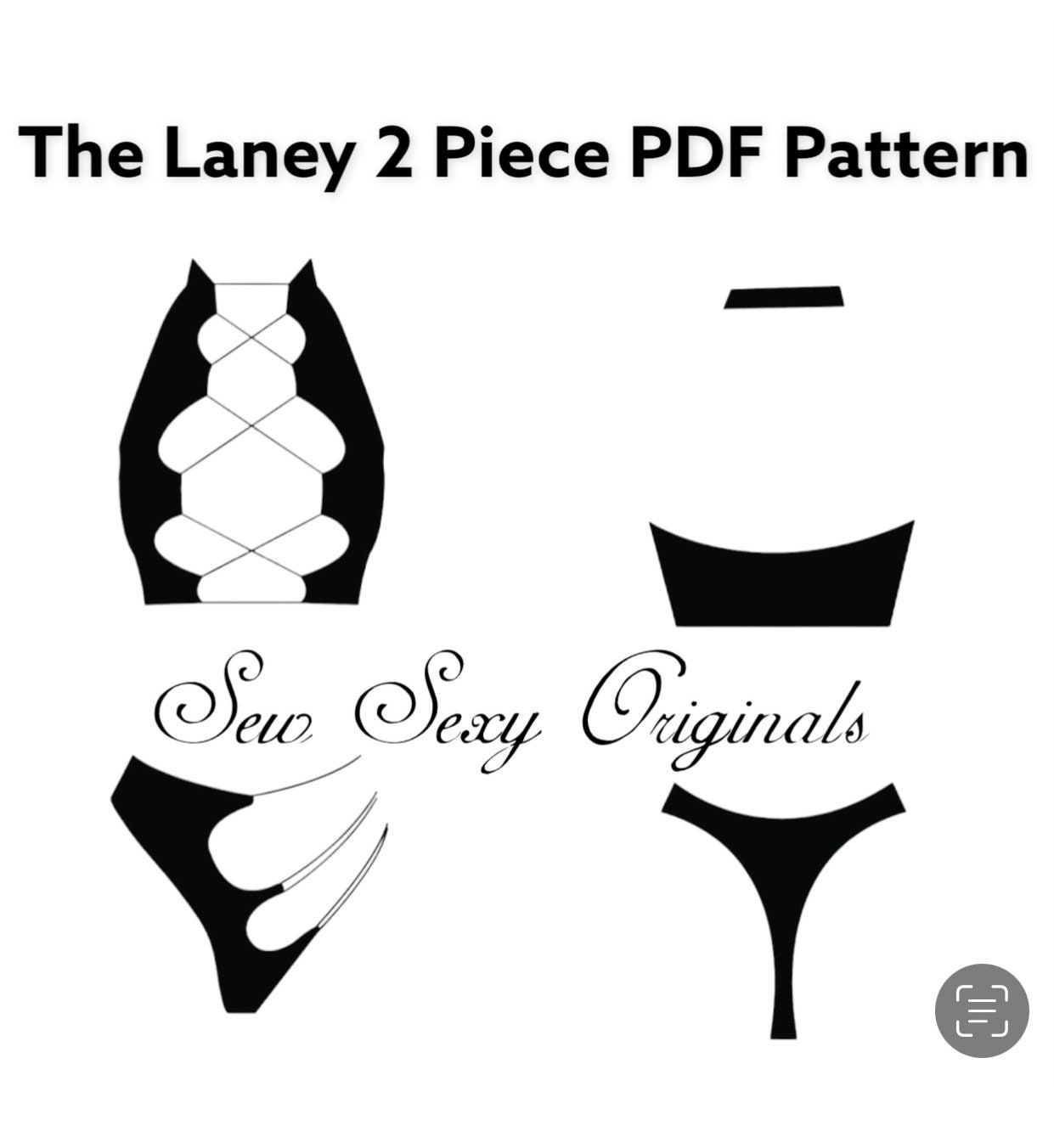Stripper Sewing Pattern: Exotic Dancewear Rave  Digital  Laney 2 Piece Thong And Lace Up Top (PDF Download)