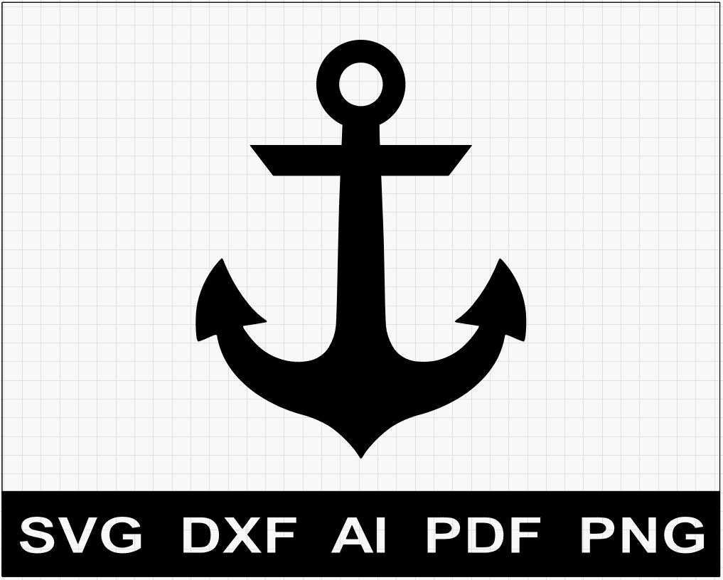 Anchor SVG Nautical Vector Image - Pattern for CNC, Cricut, Woodworking, Image Transfer