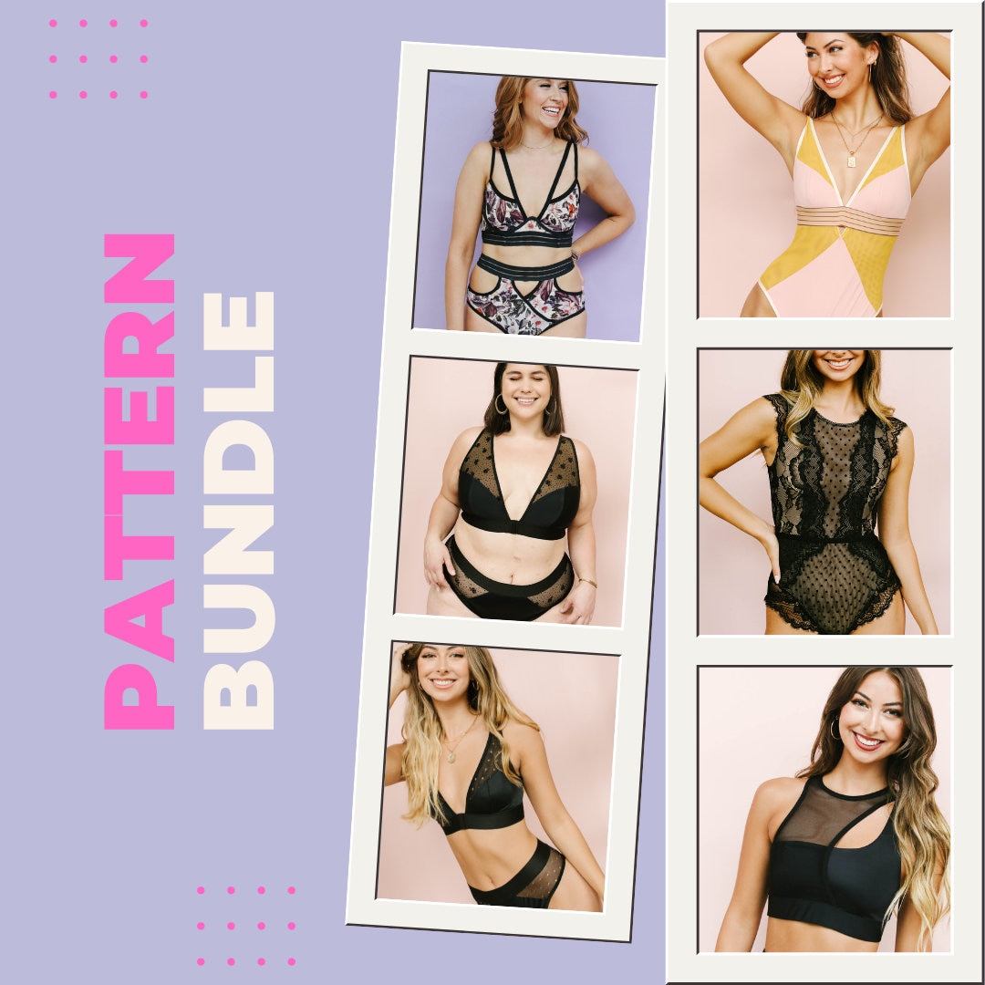 Maris, Roxie, Galina, Lawren and Fenix Pattern Bundle (PDF), Bra Pattern, Bra Sewing Pattern, Plus Size Sewing Pattern, Lingerie Pattern
