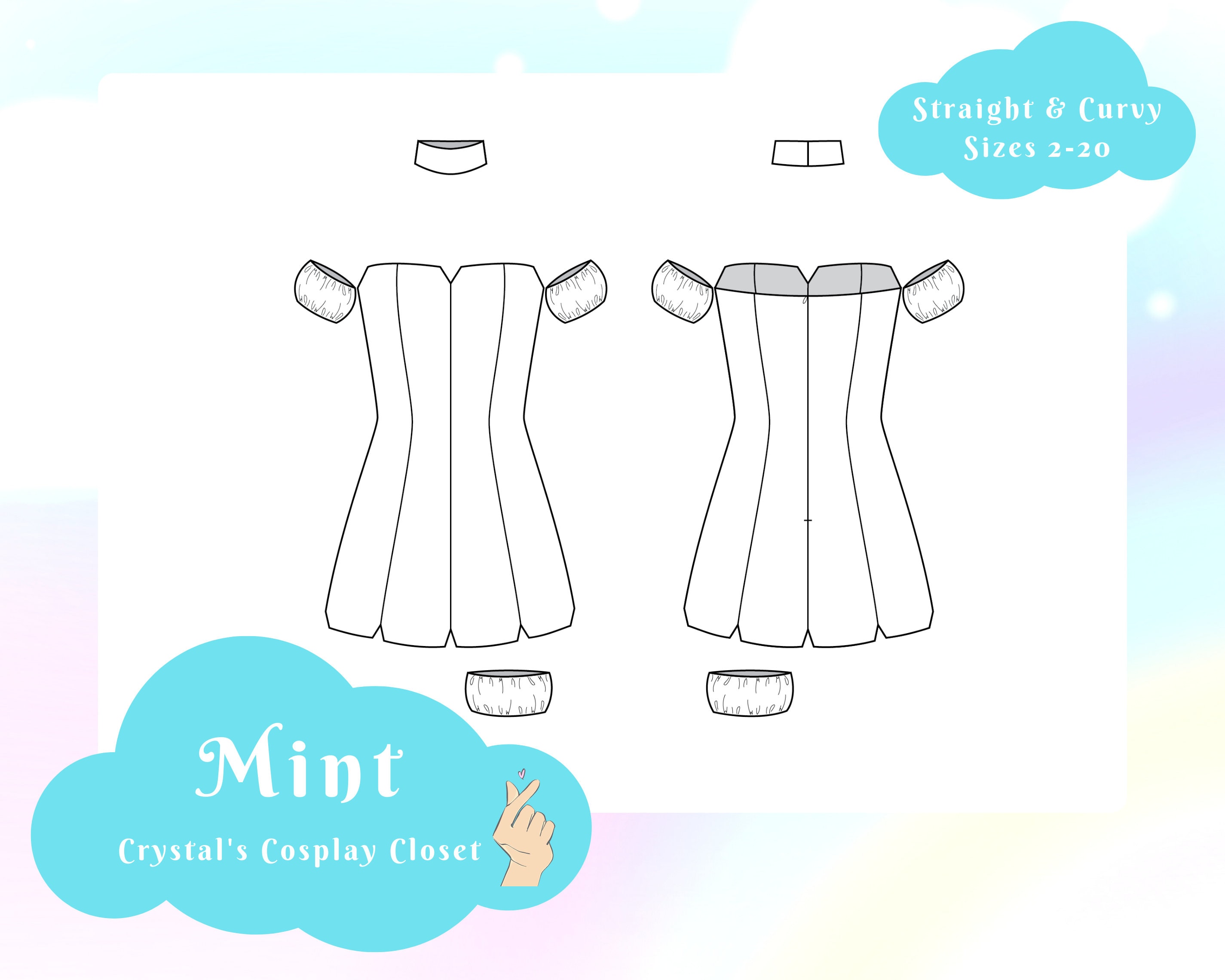 Mint Pattern // Straight & Curvy Sizes 2-20 // PDF A4 Letter Print