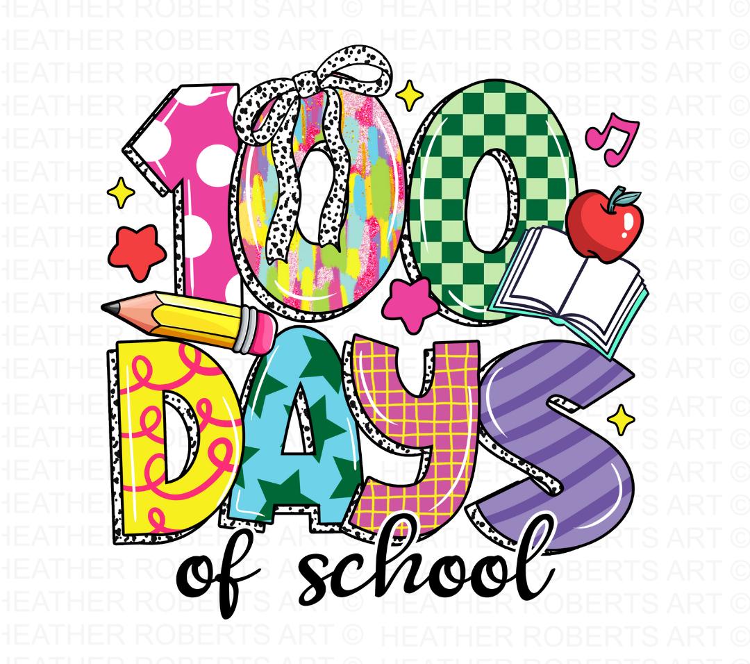 100 Days of School PNG: Brushstroke Teacher Quotes