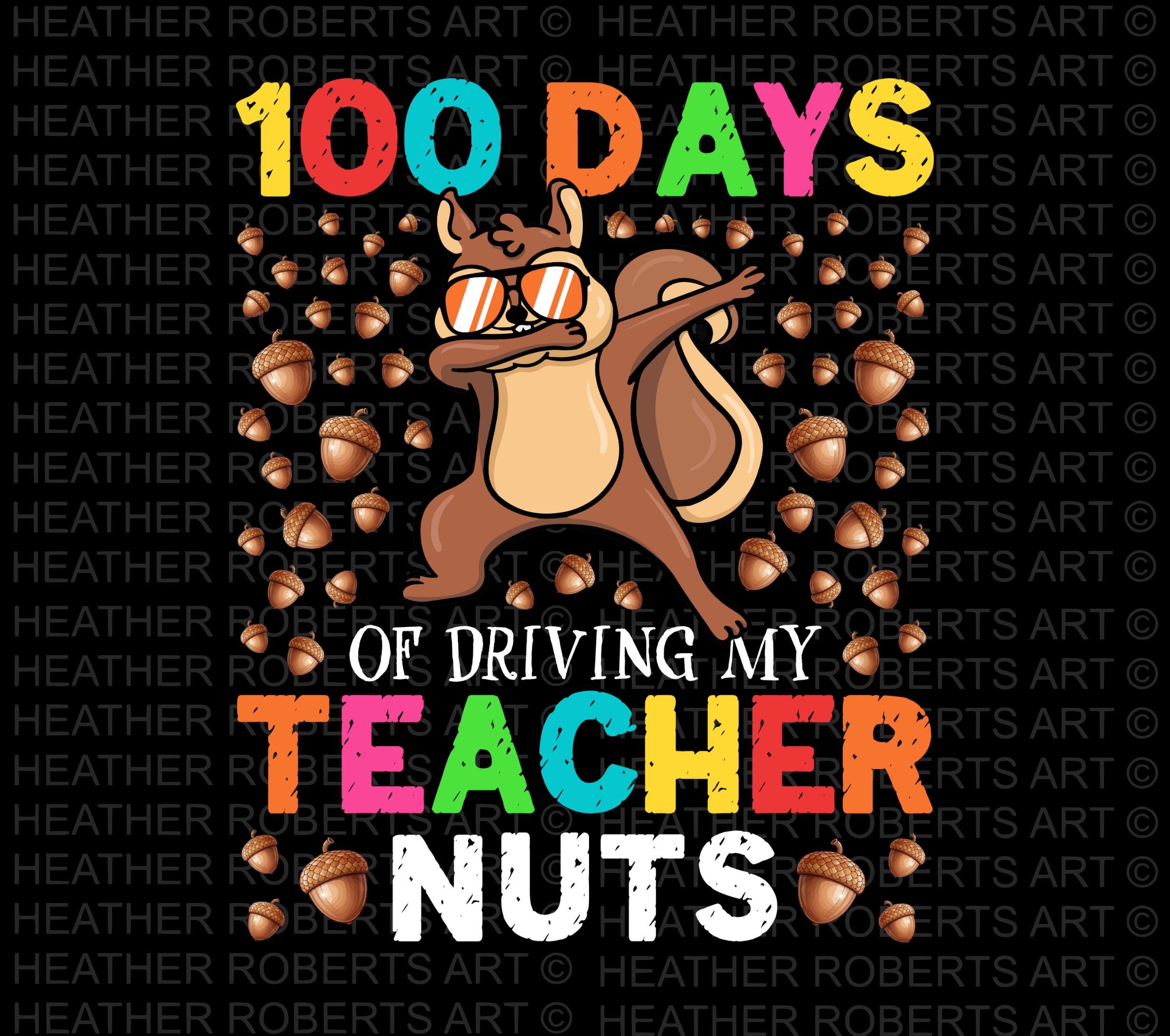 100 Days Of School Teacher PNG: Funny Squirrel Design
