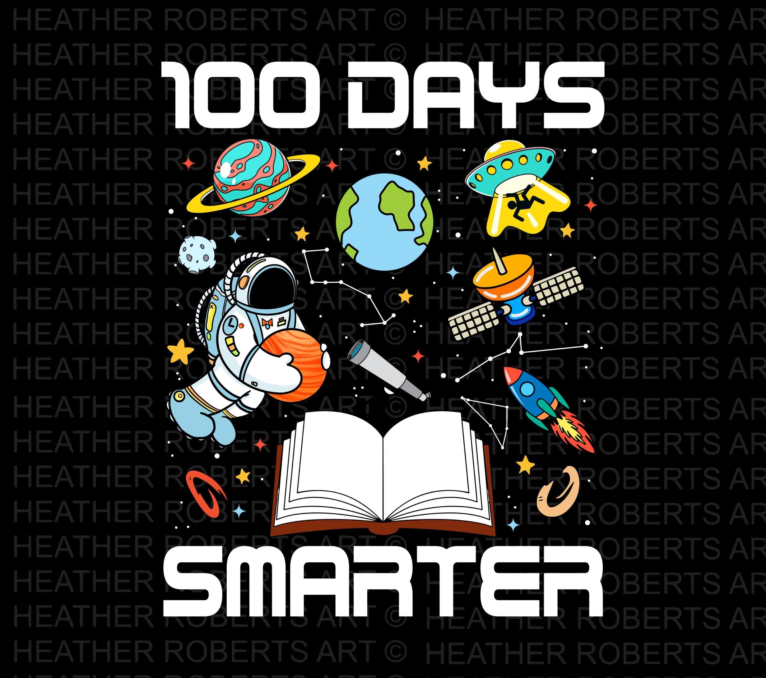 100 Days Smarter PNG: Outer Space Teacher Design