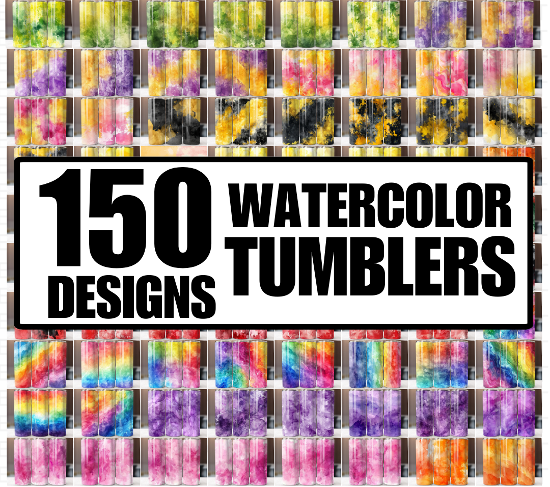 150 Watercolor Tumbler Wrap PNG Sublimation Designs Mega Bundle