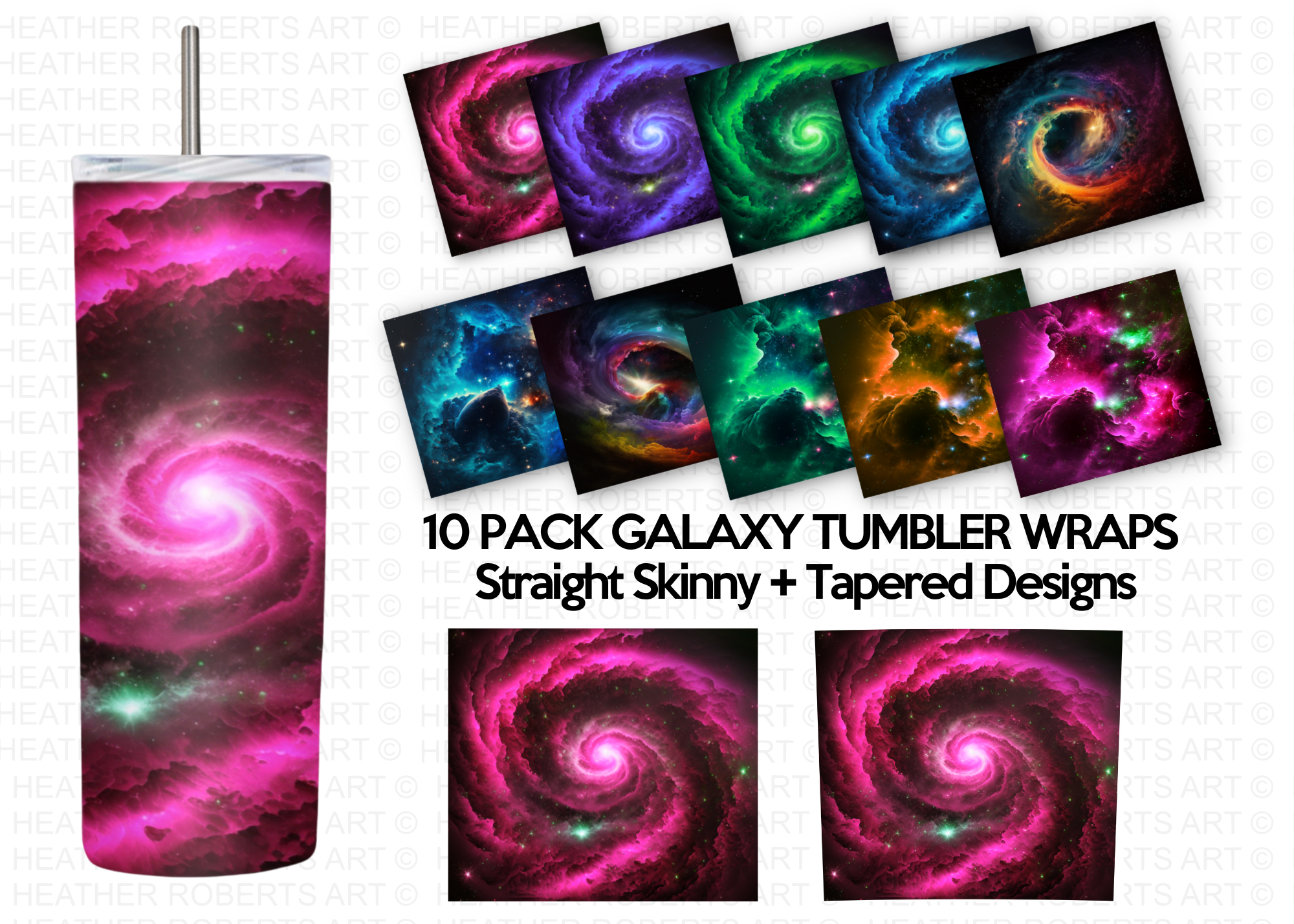 20 Oz Galaxy Tumbler Sublimation Wraps Bundle