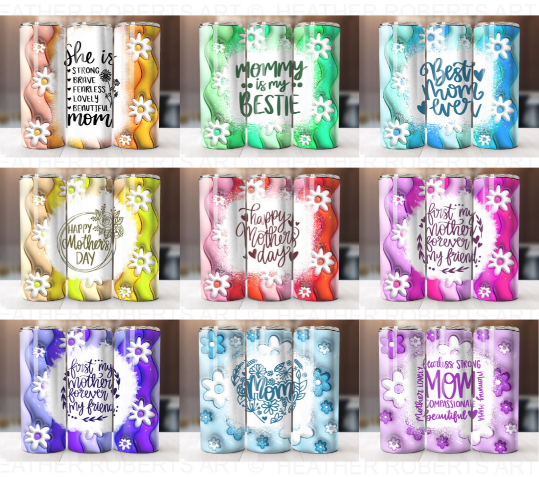 20 Oz Mother's Day Tumbler Sublimation Wraps Bundle