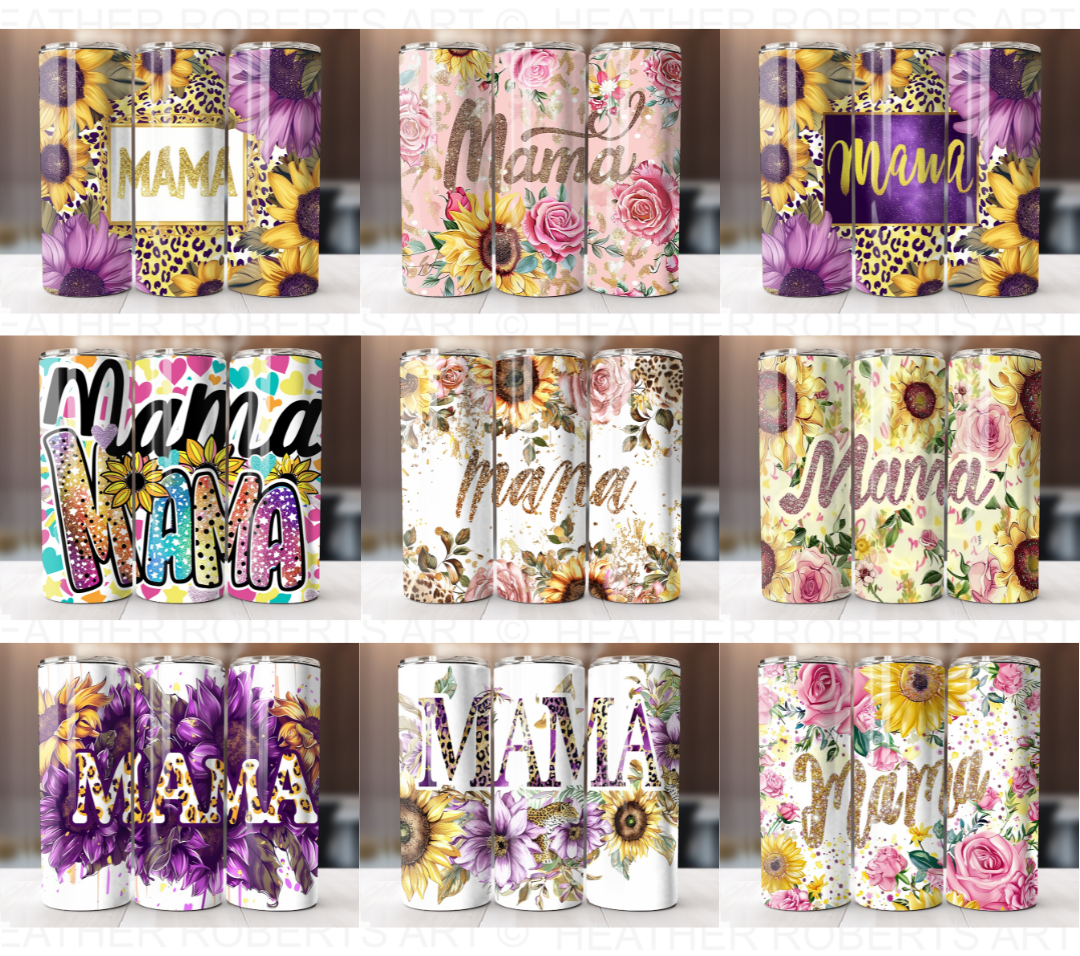 20 Oz Mother's Day Tumbler Sublimation Wraps Bundle