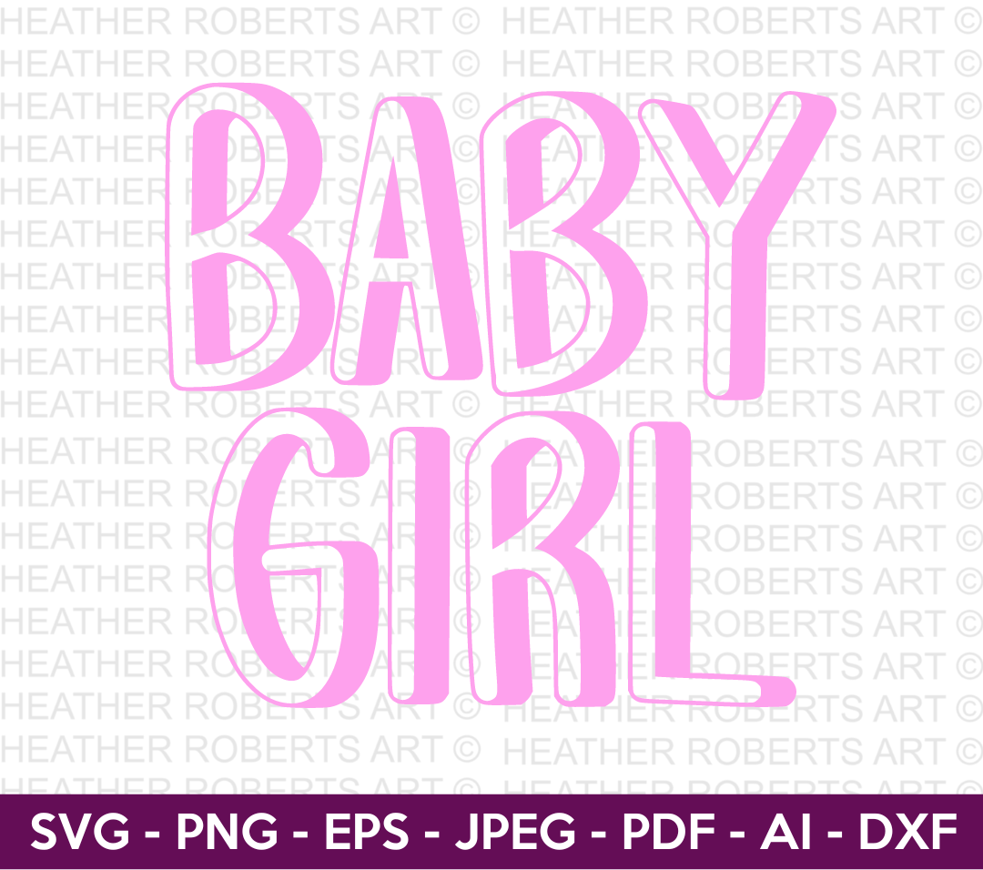 3D Baby Girl SVG