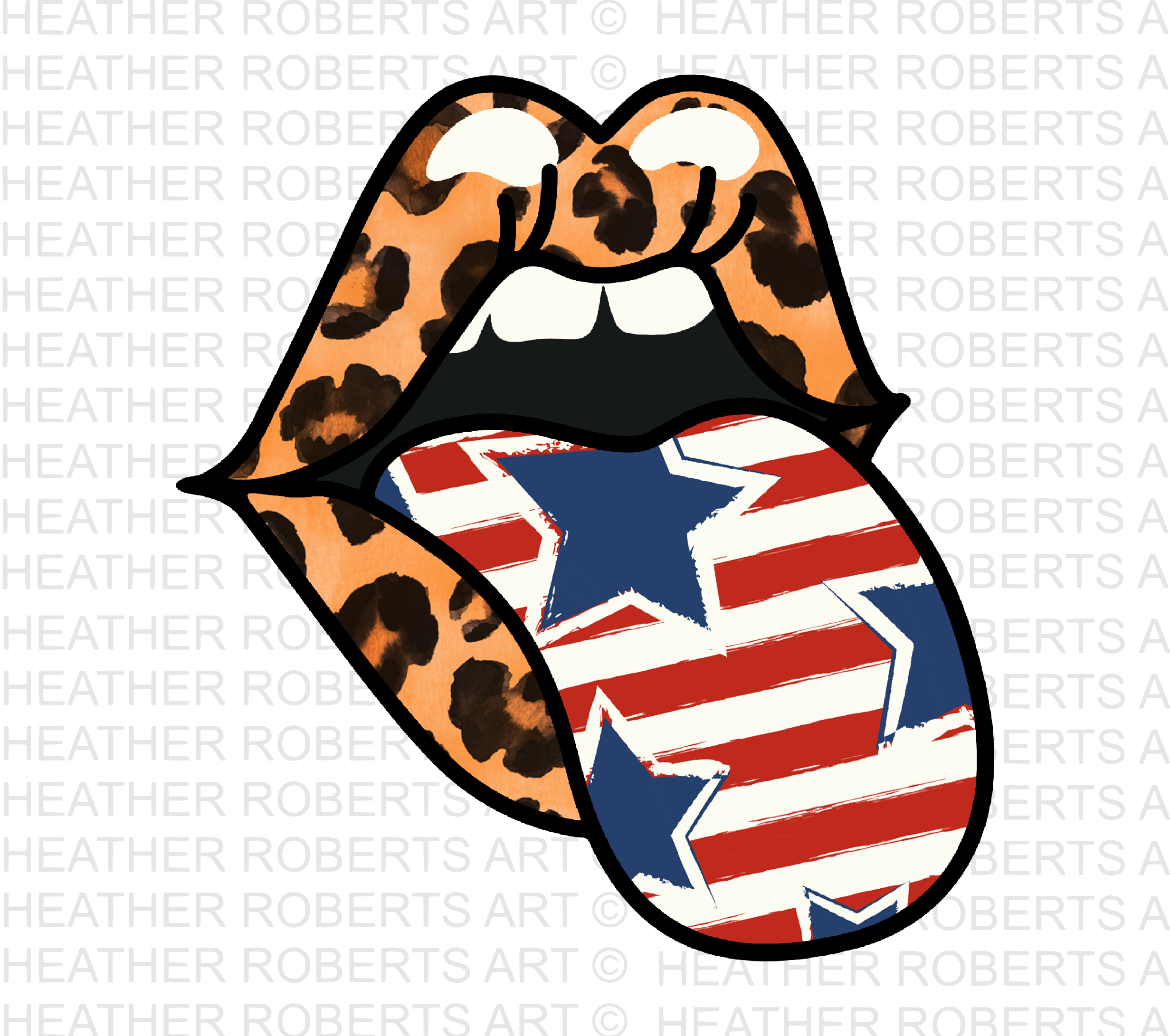 4th of July Lips PNG