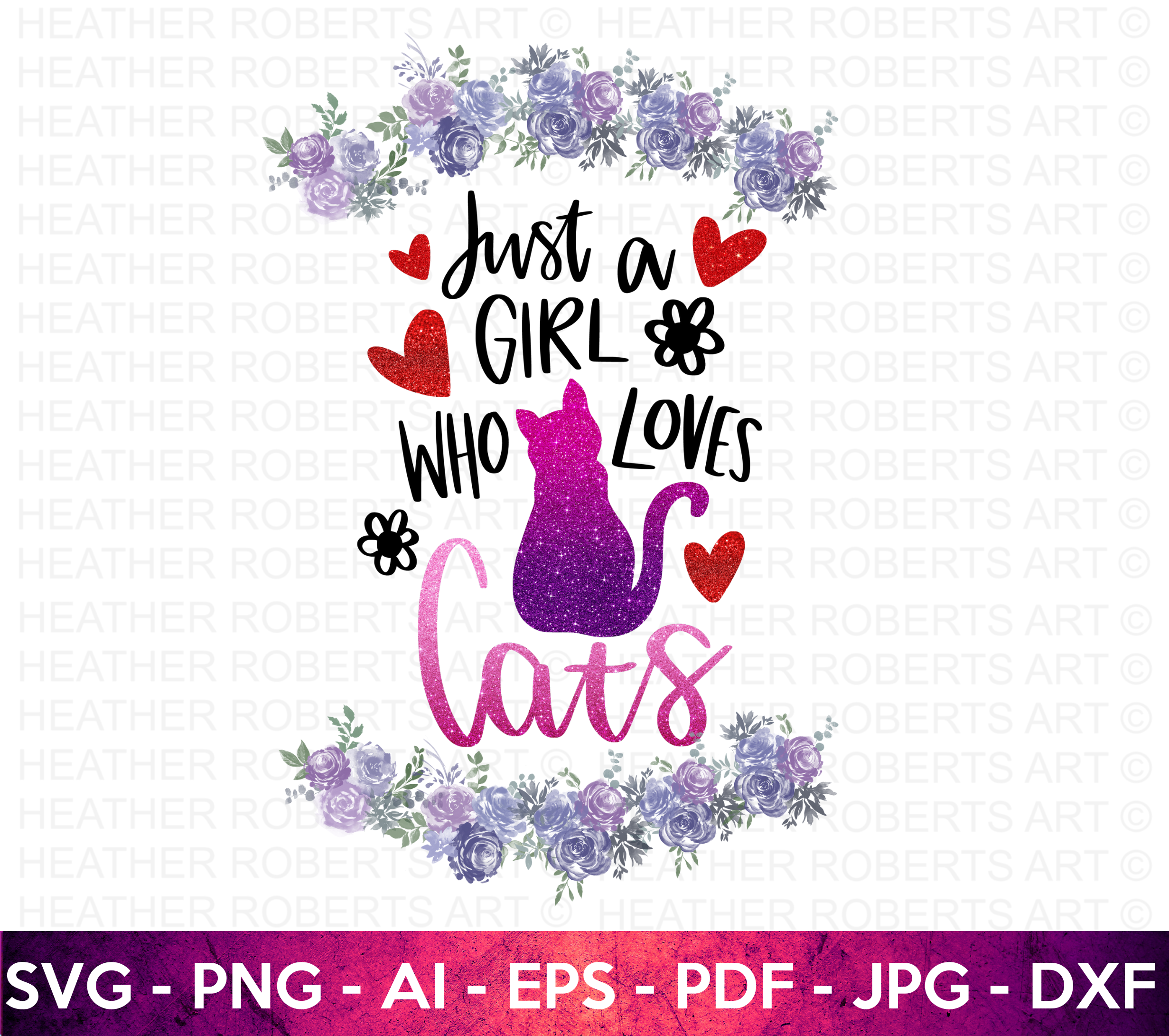 A Girl Who Loves Cats Sublimation PNG