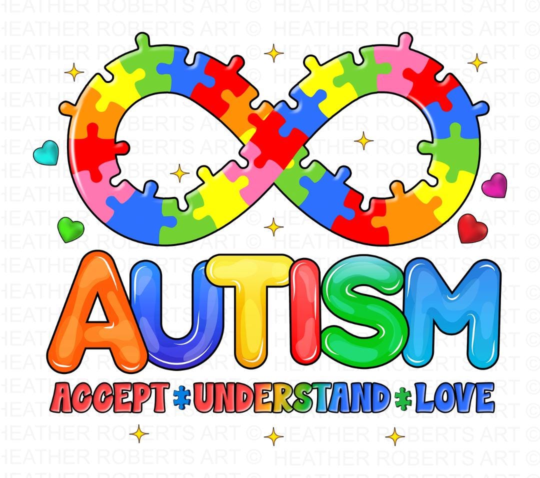 Autism Awareness PNG: Puzzle Infinity Design