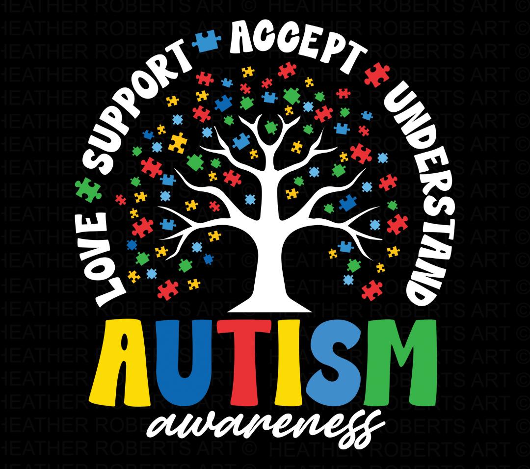 Autism Awareness Tree PNG: Love, Support, Acceptance