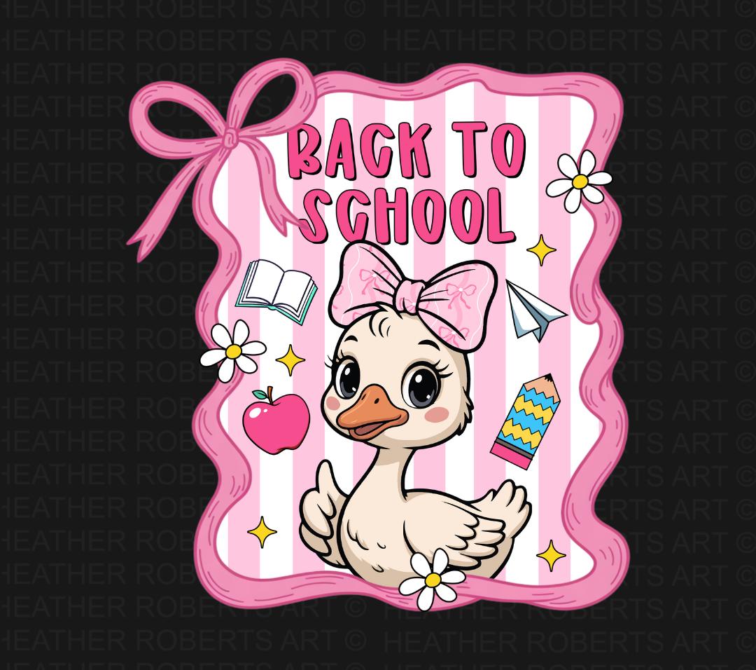 Back To School Girl PNG: First Day of School Goose Design