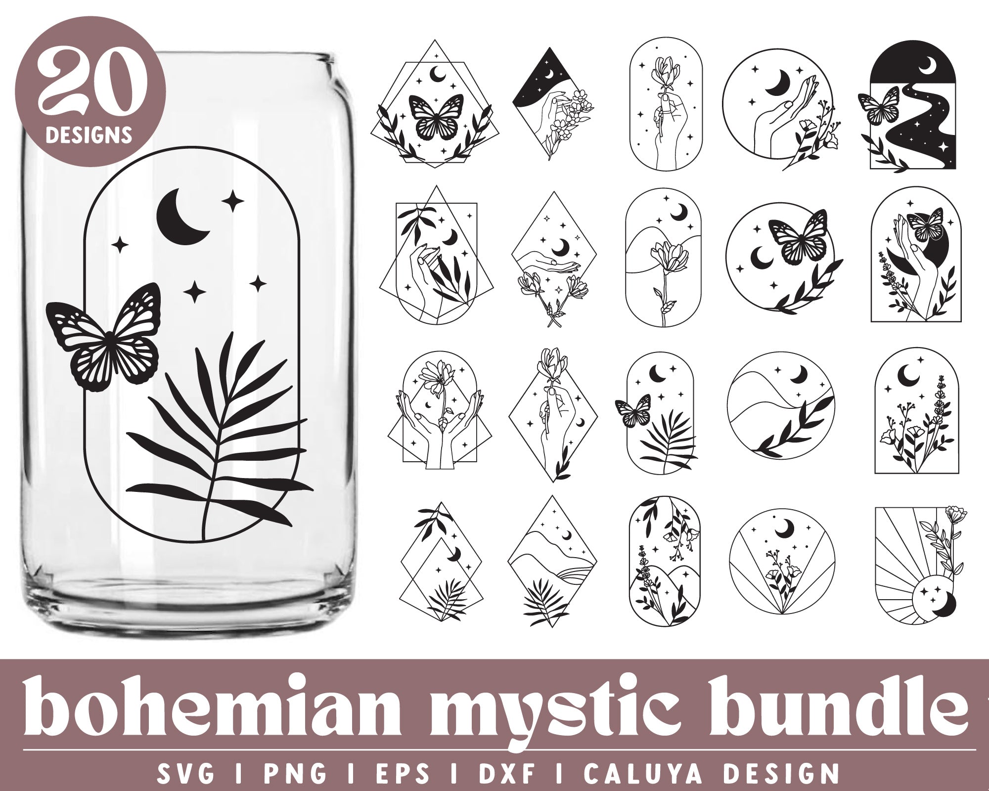 Bohemian Mystic SVG Bundle | 20 Pack Bundle