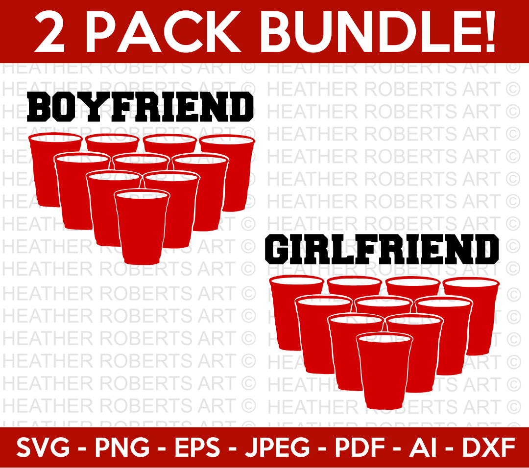 Boyfriend and Girlfriend Beer Pong Mini Svg Bundle