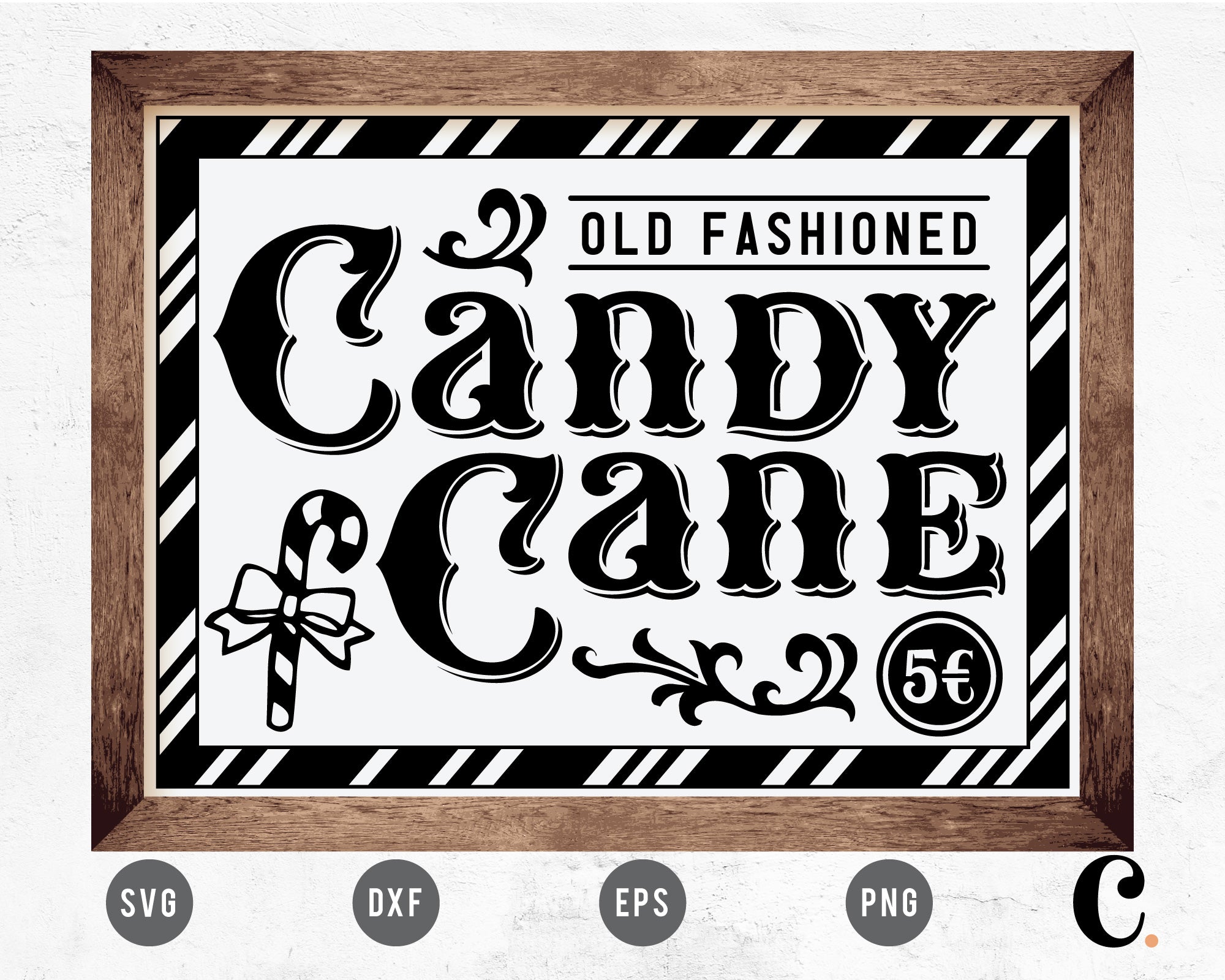 Candy Cane Sign SVG