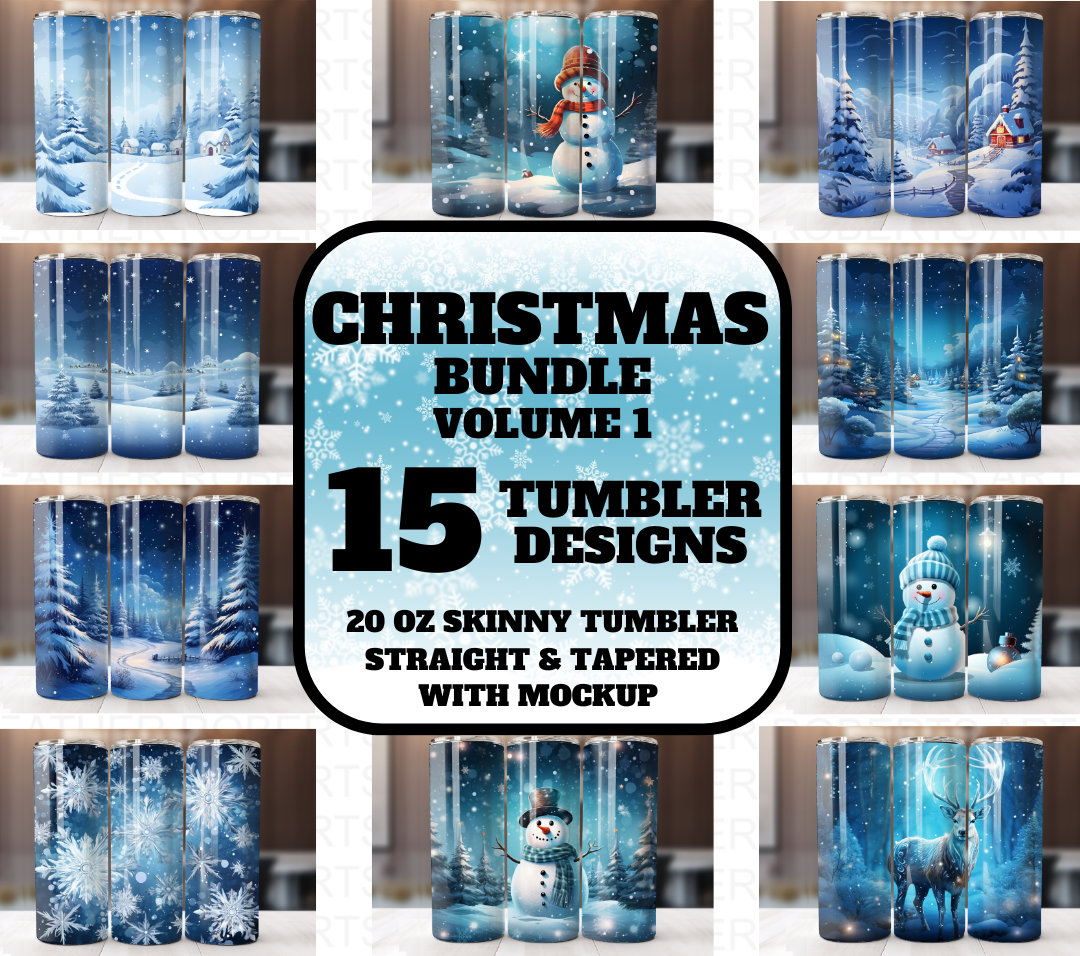 Christmas 20 Oz Tumbler Wrap Bundle - Volume 1