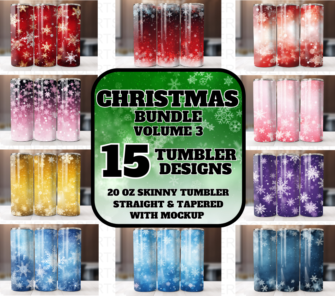 Christmas 20 Oz Tumbler Wrap Bundle - Volume 3