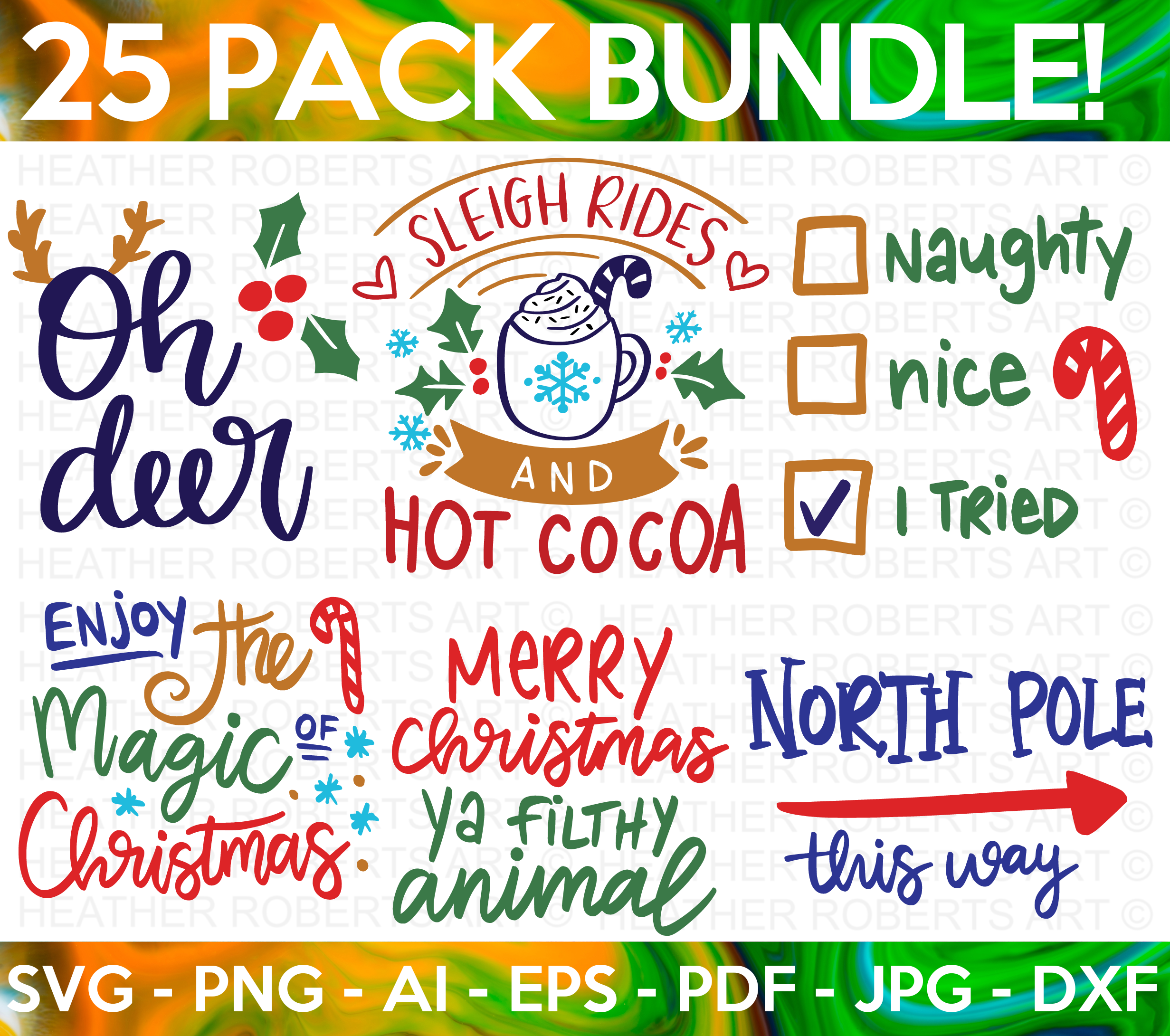 Christmas Colored SVG Bundle