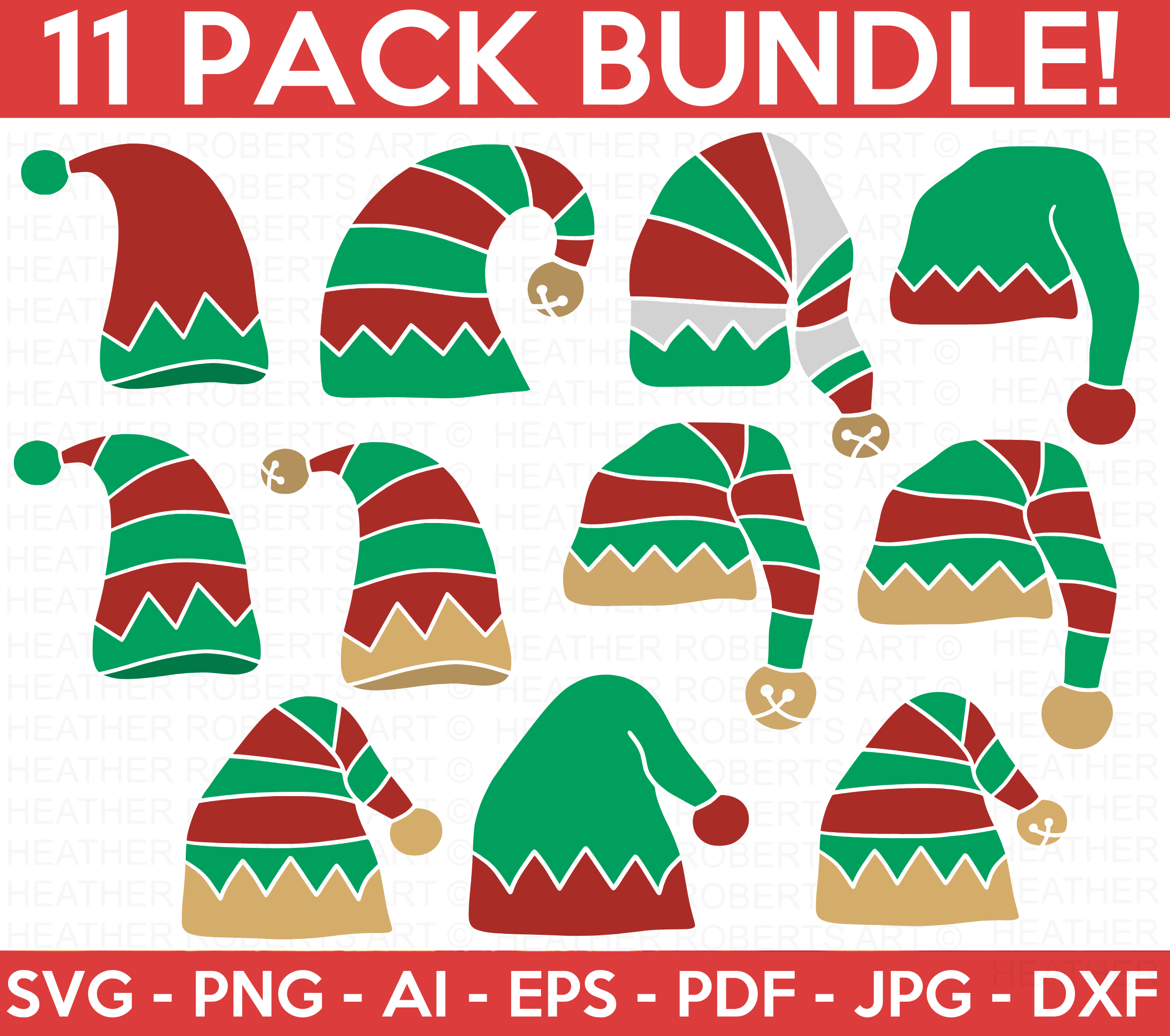 Christmas Elf Hats SVG Bundle
