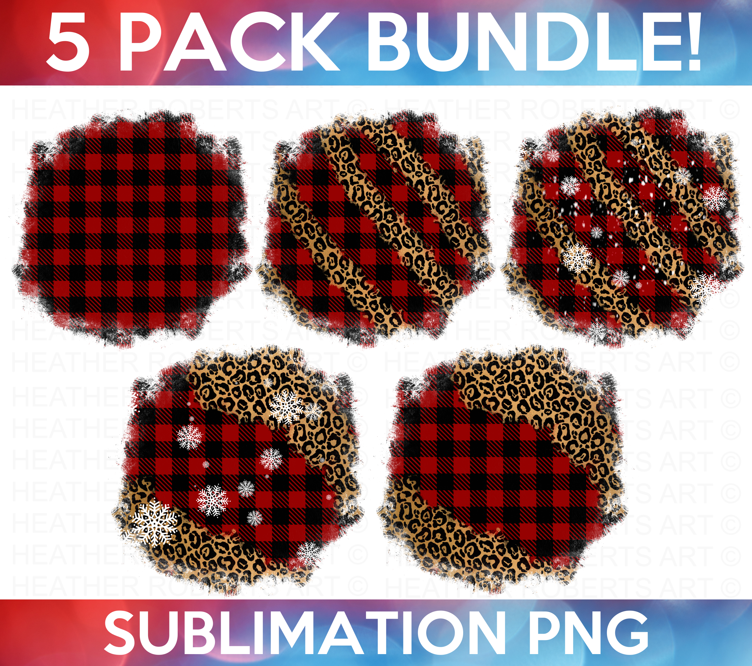 Christmas Plaid Leopard Sublimations Mini Bundle