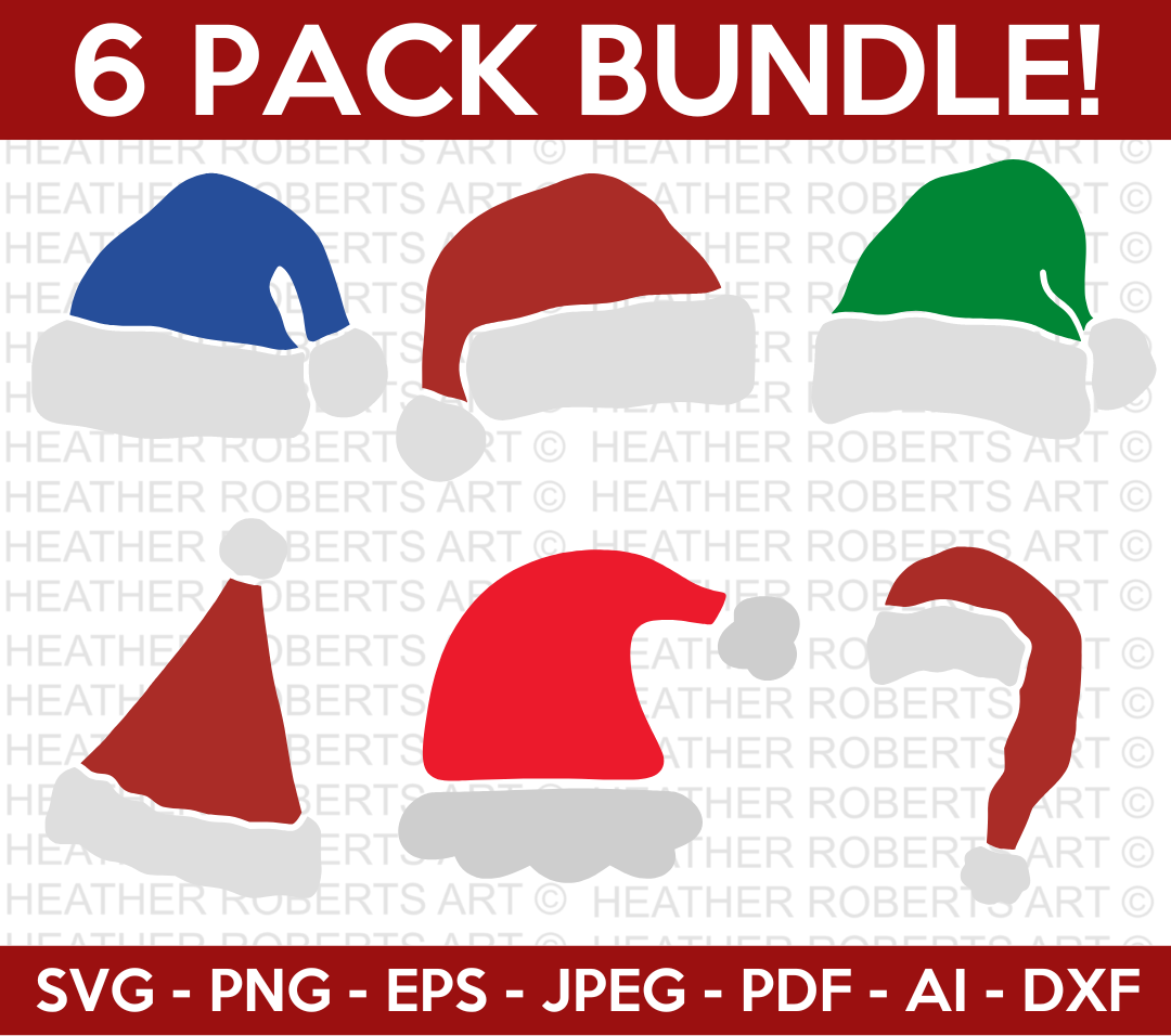 Christmas Santa Hats Mini SVG Bundle
