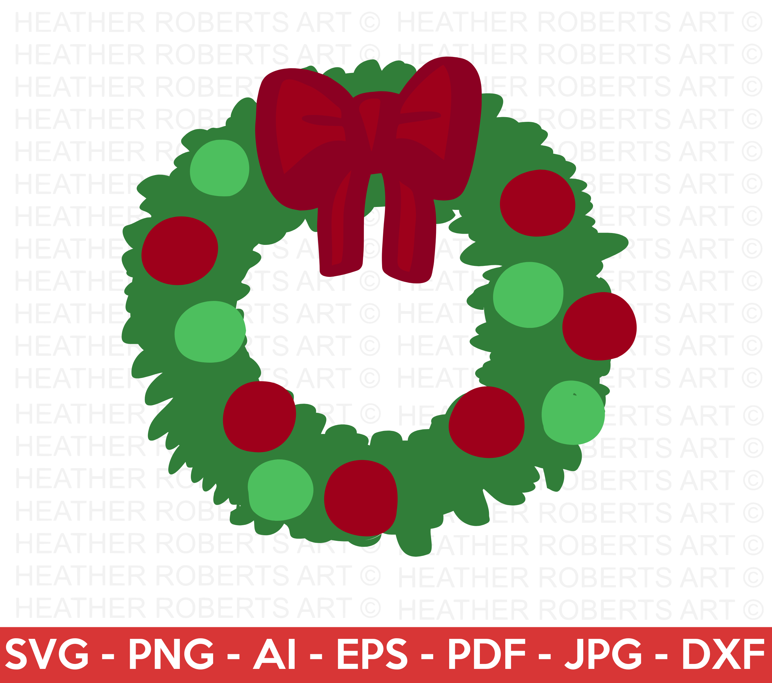 Christmas Wreath Layered SVG
