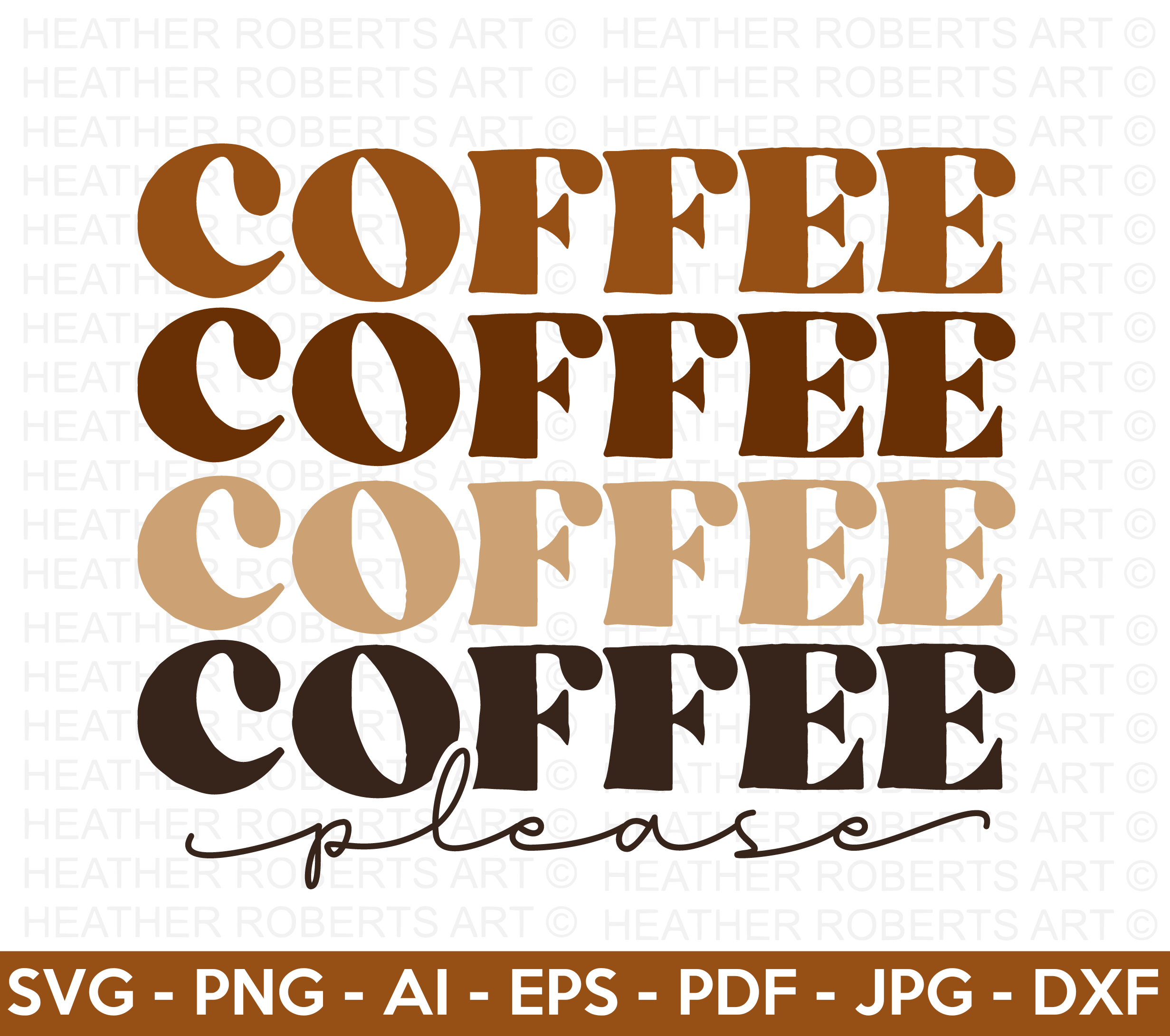 Coffee Please Retro SVG