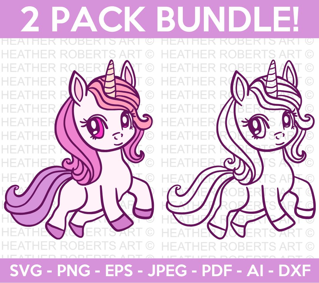 Cute Unicorn SVG PNG Bundle