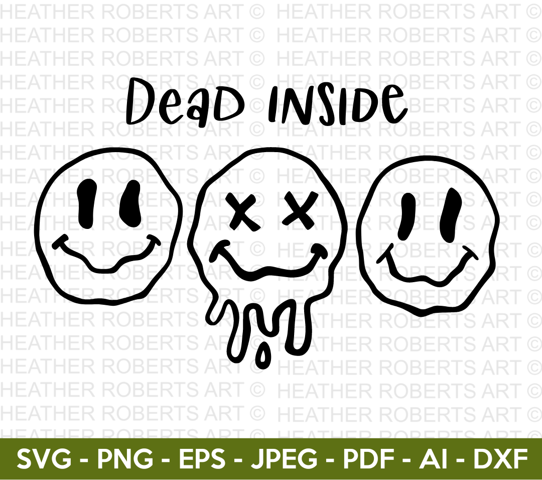 Dead Inside Melting Faces Svg