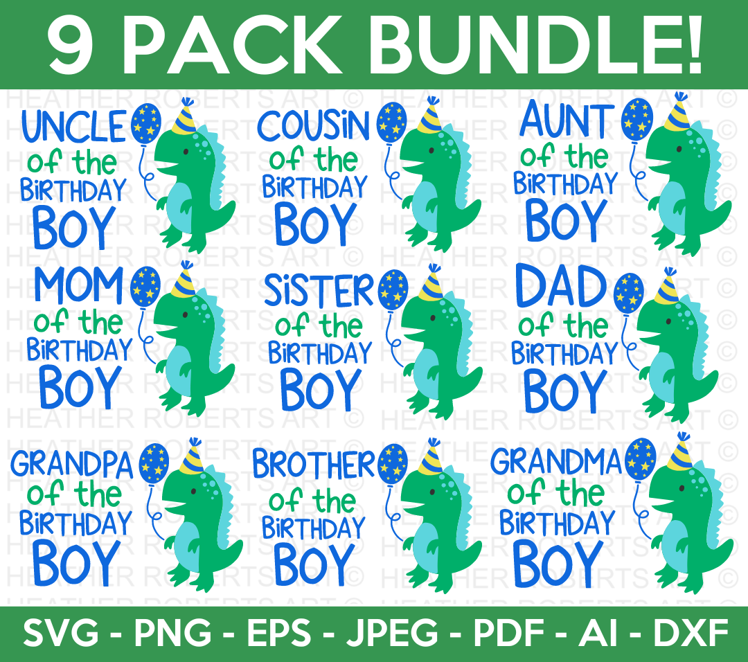Dinosaur Birthday Boy Svg Bundle