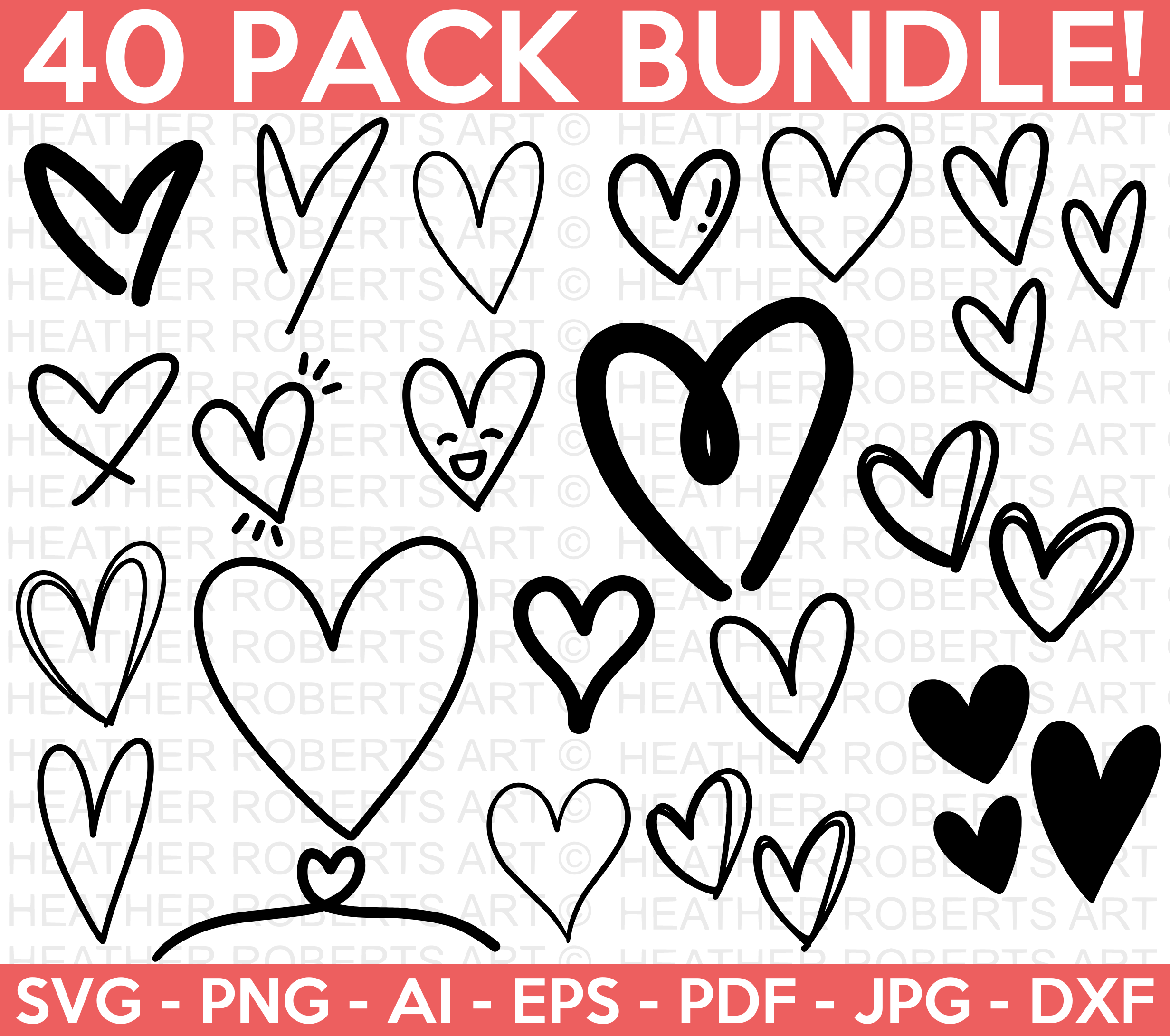 Doodle Heart SVG Bundle