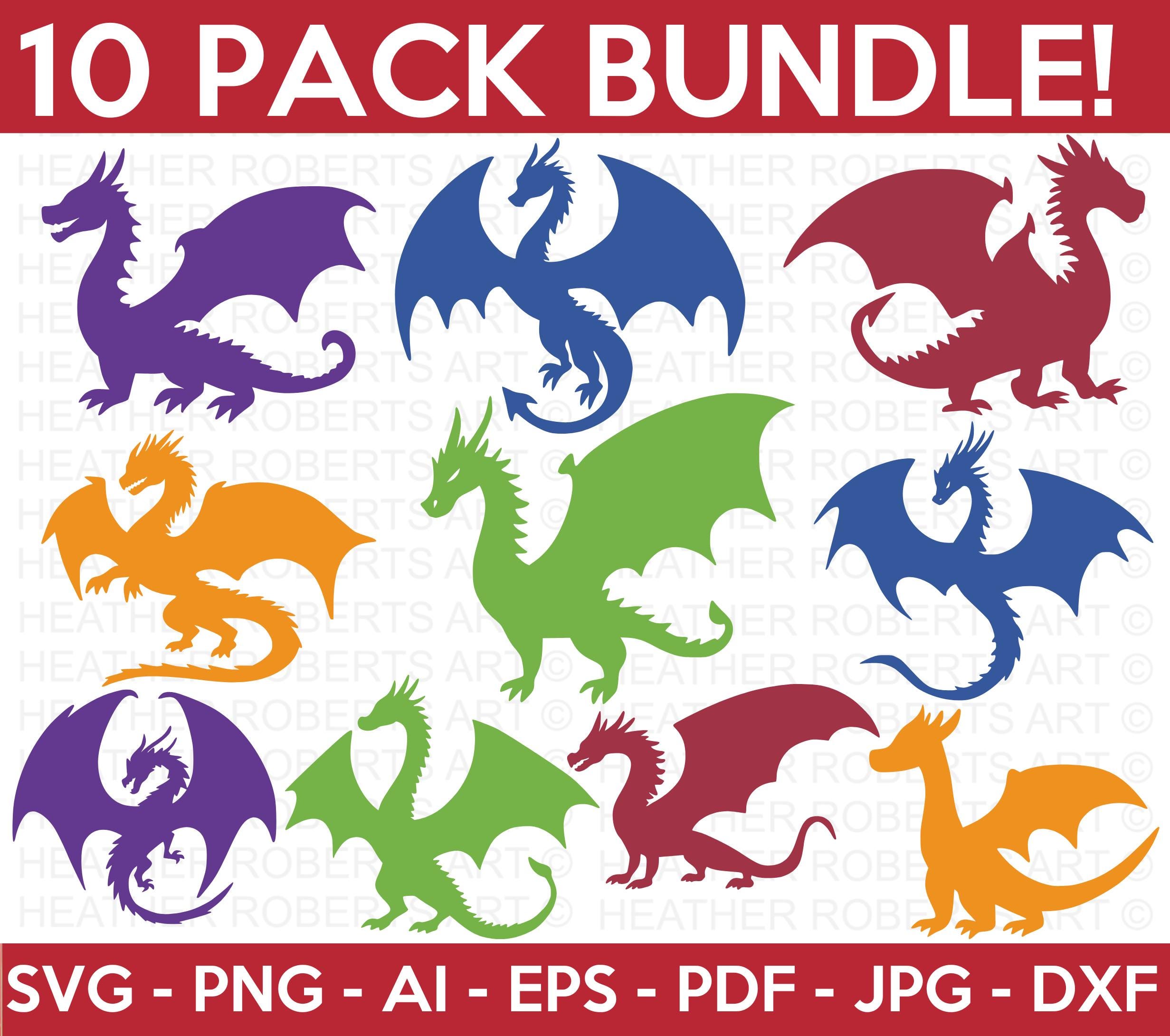 Dragon SVG Clipart Bundle