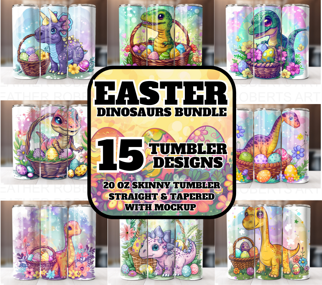 Easter Dinosaur Tumbler Wrap Bundle