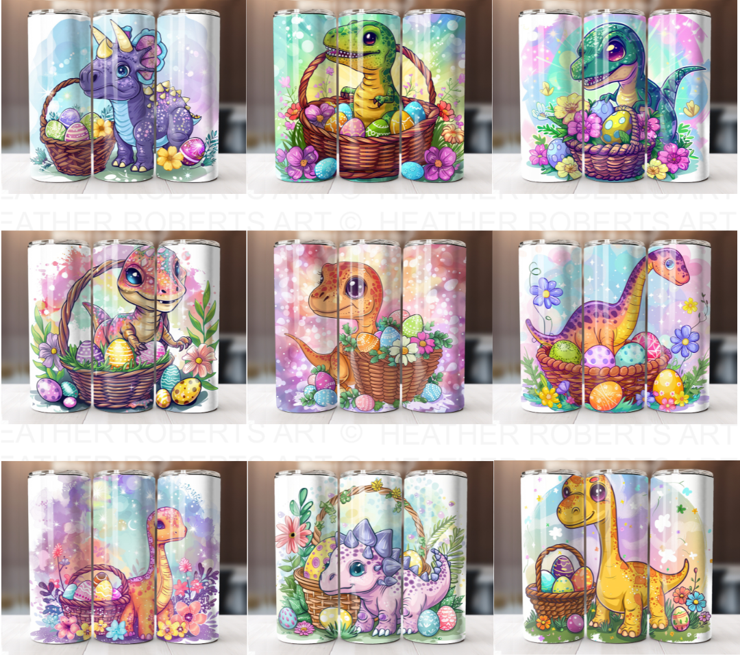 Easter Dinosaur Tumbler Wrap Bundle
