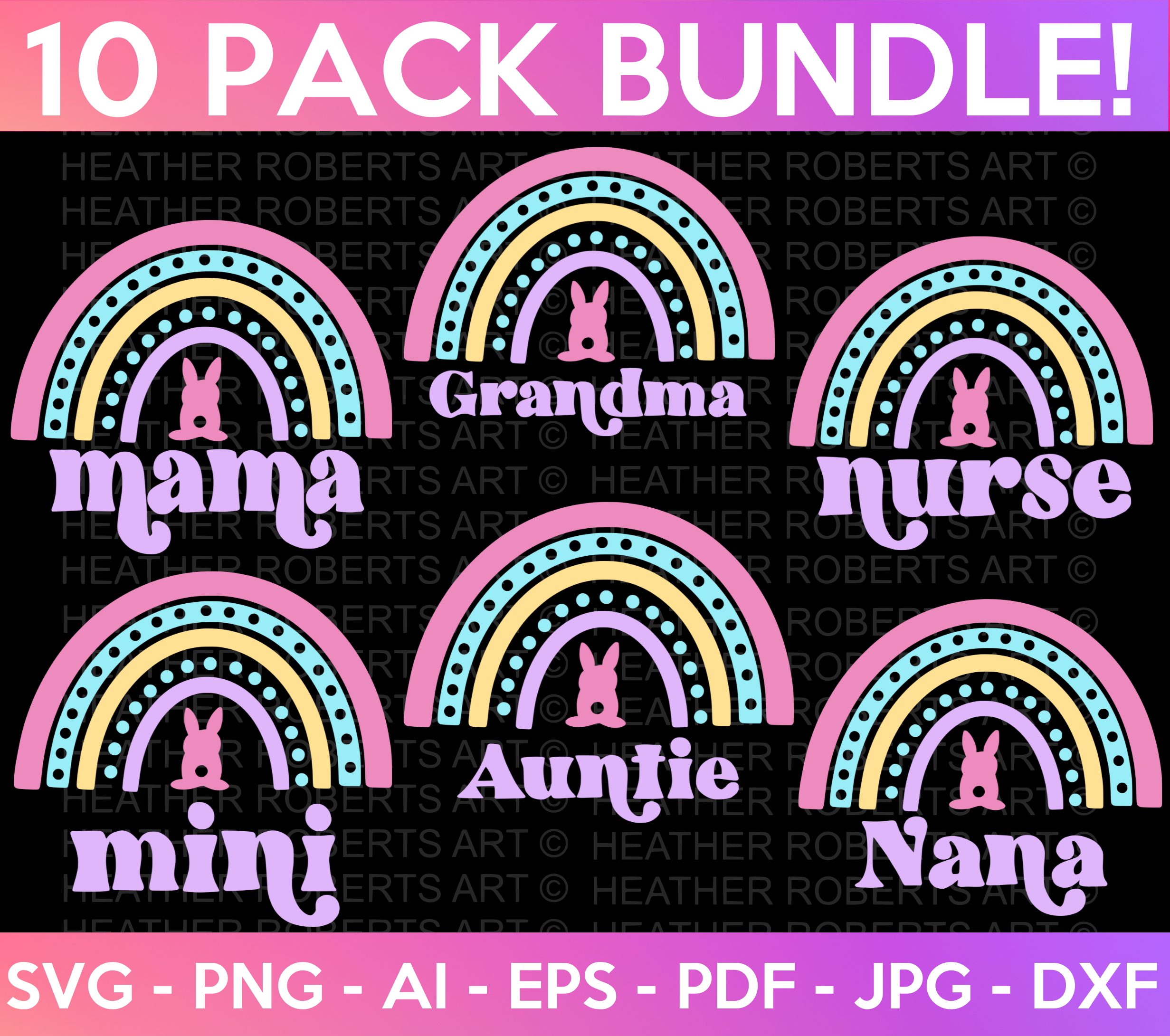 Easter Rainbow Collection SVG Bundle