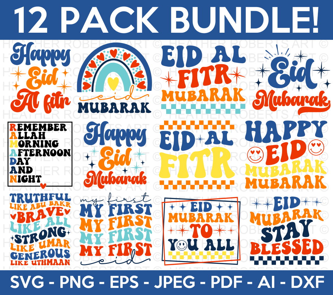 Eid Al Fitr Retro SVG Bundle