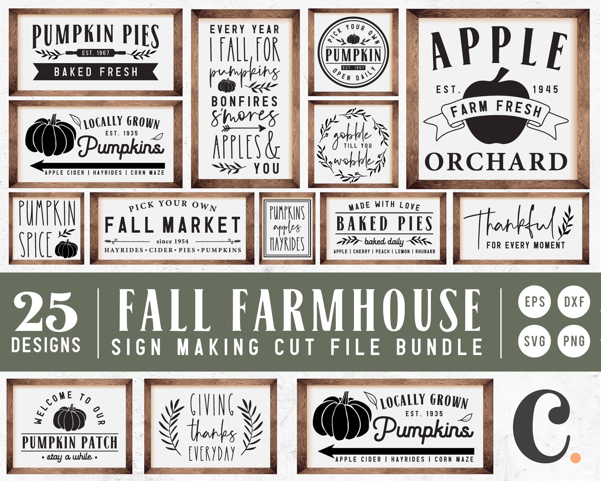 Fall Farmhouse Sign Making SVG Bundle