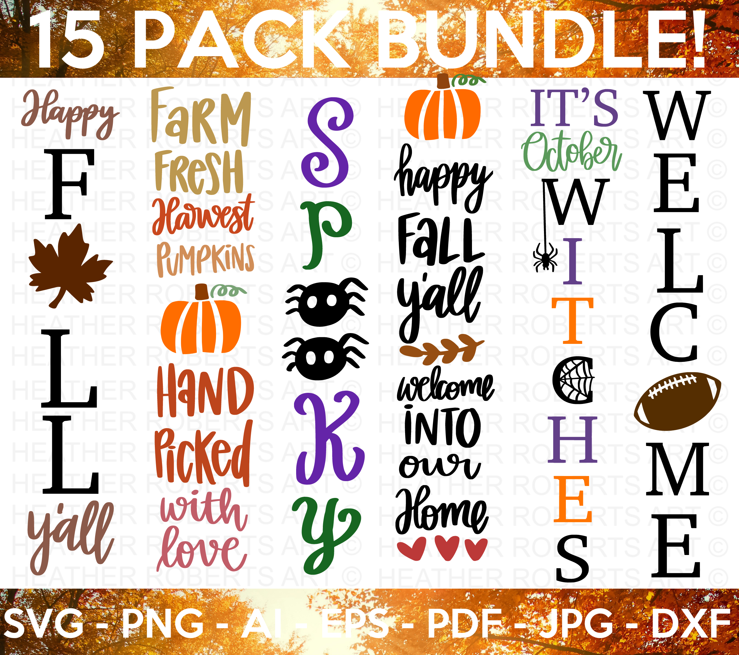 Fall Porch Sign SVG Bundle