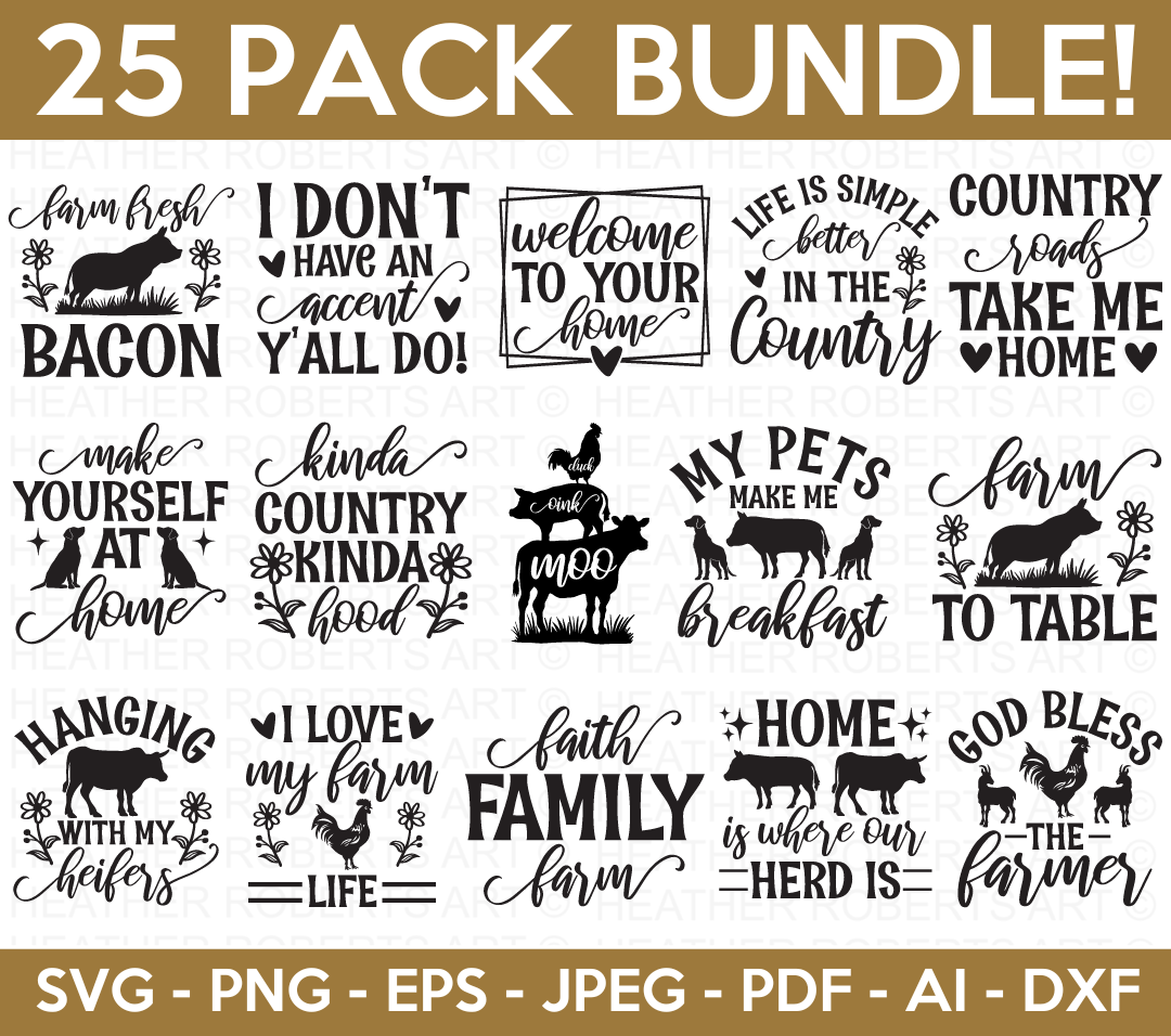 Farmhouse Quotes SVG Bundle