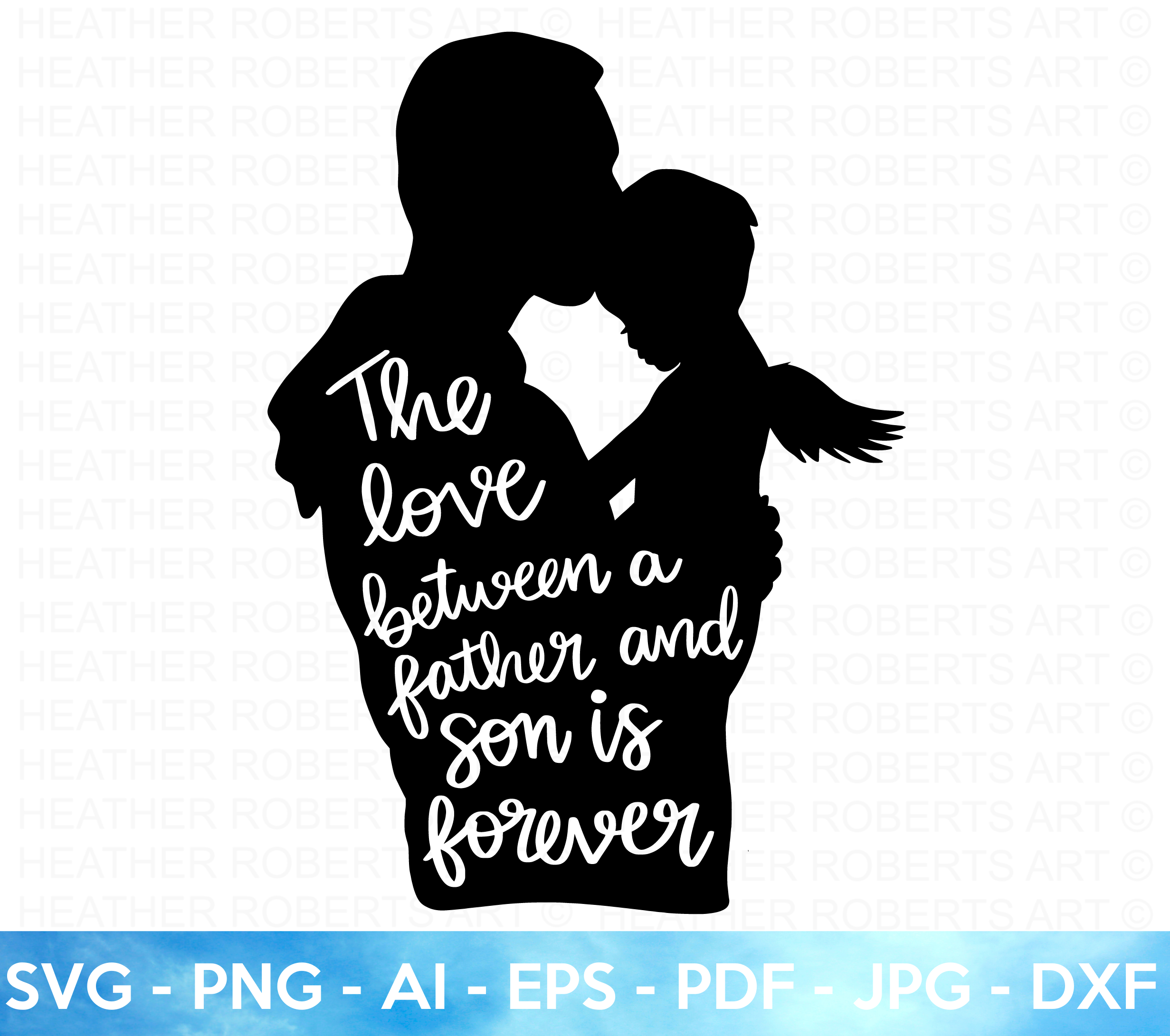 Father and Son with Wings SVG