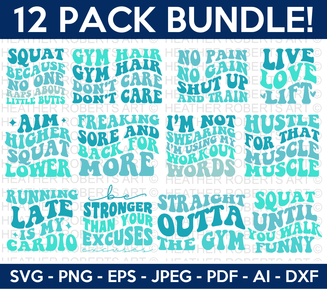 Fitness Retro Svg Bundle