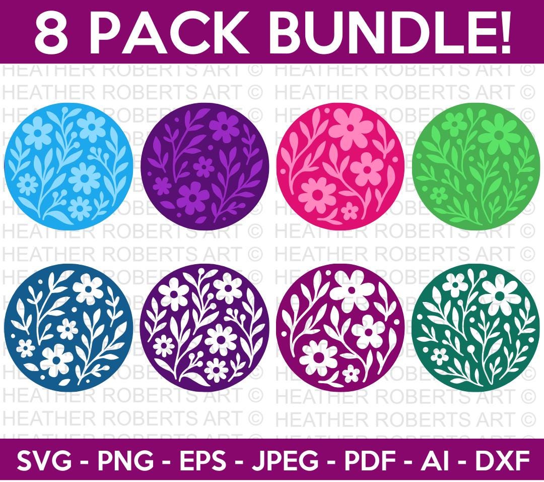 Floral Coaster SVG Bundle