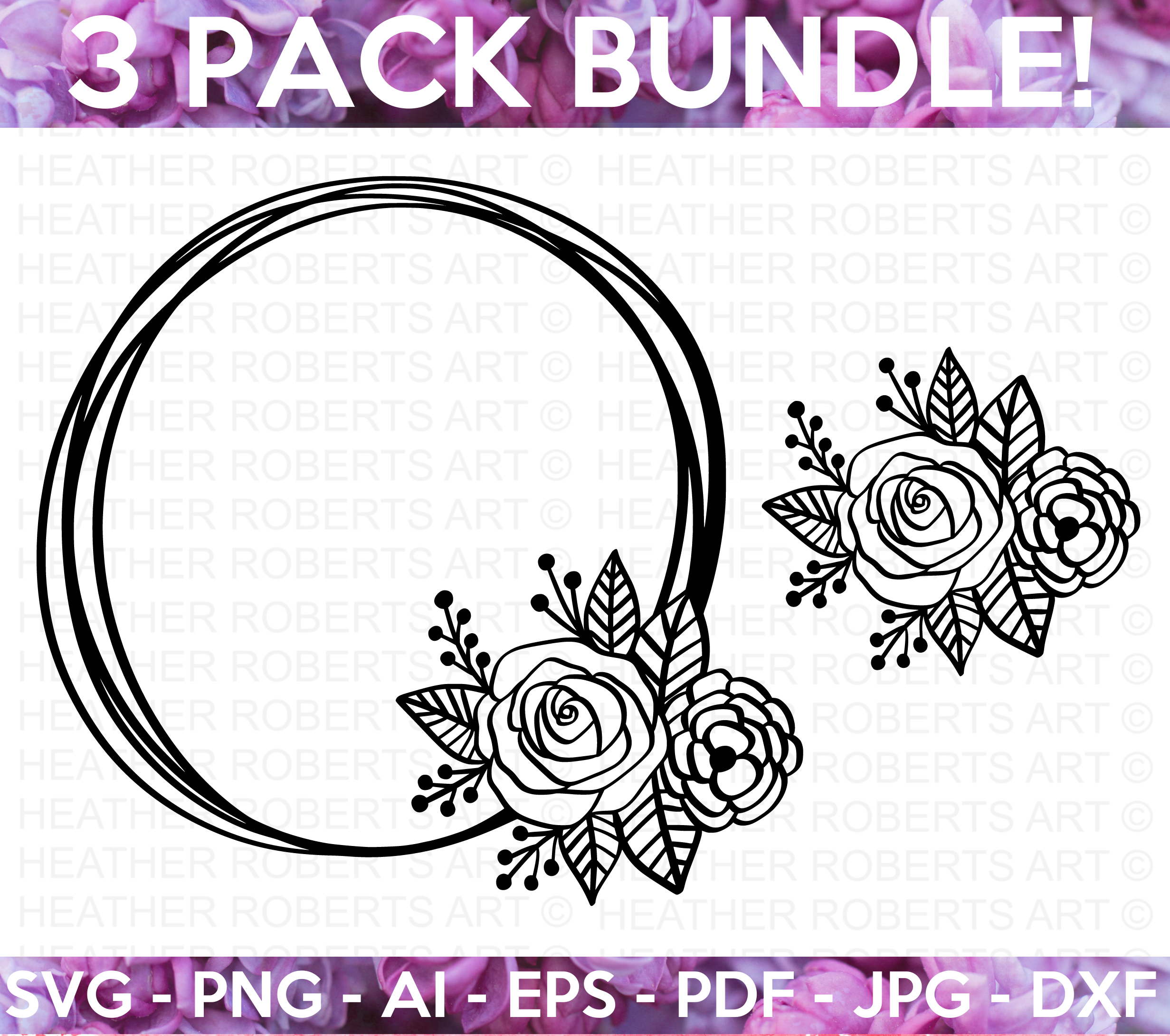 Floral Frame SVG Bundle