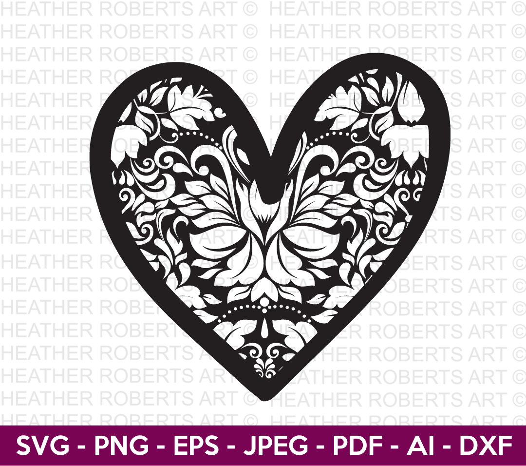 Floral Heart SVG