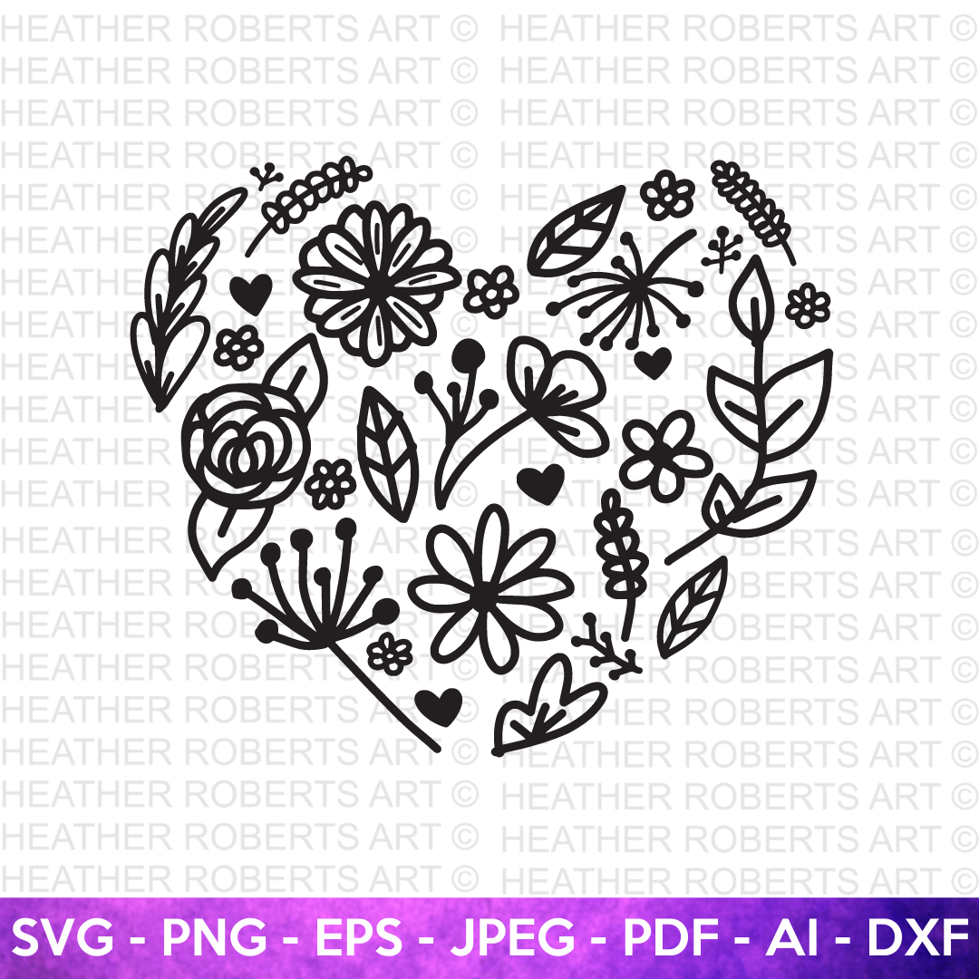 Floral Heart Svg