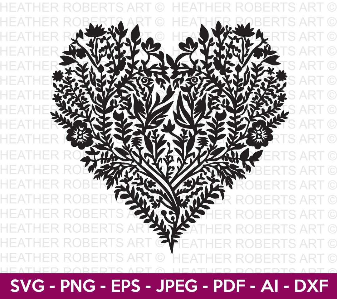 Floral Heart Svg