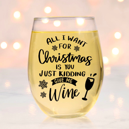 Funny Christmas - Just Give Me Wine SVG