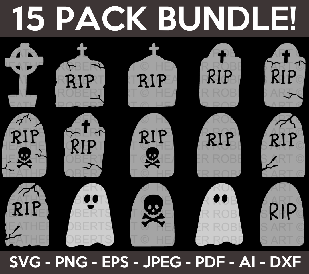 Ghost and Tombstone SVG Bundle