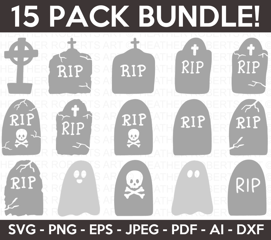Ghost and Tombstone SVG Bundle